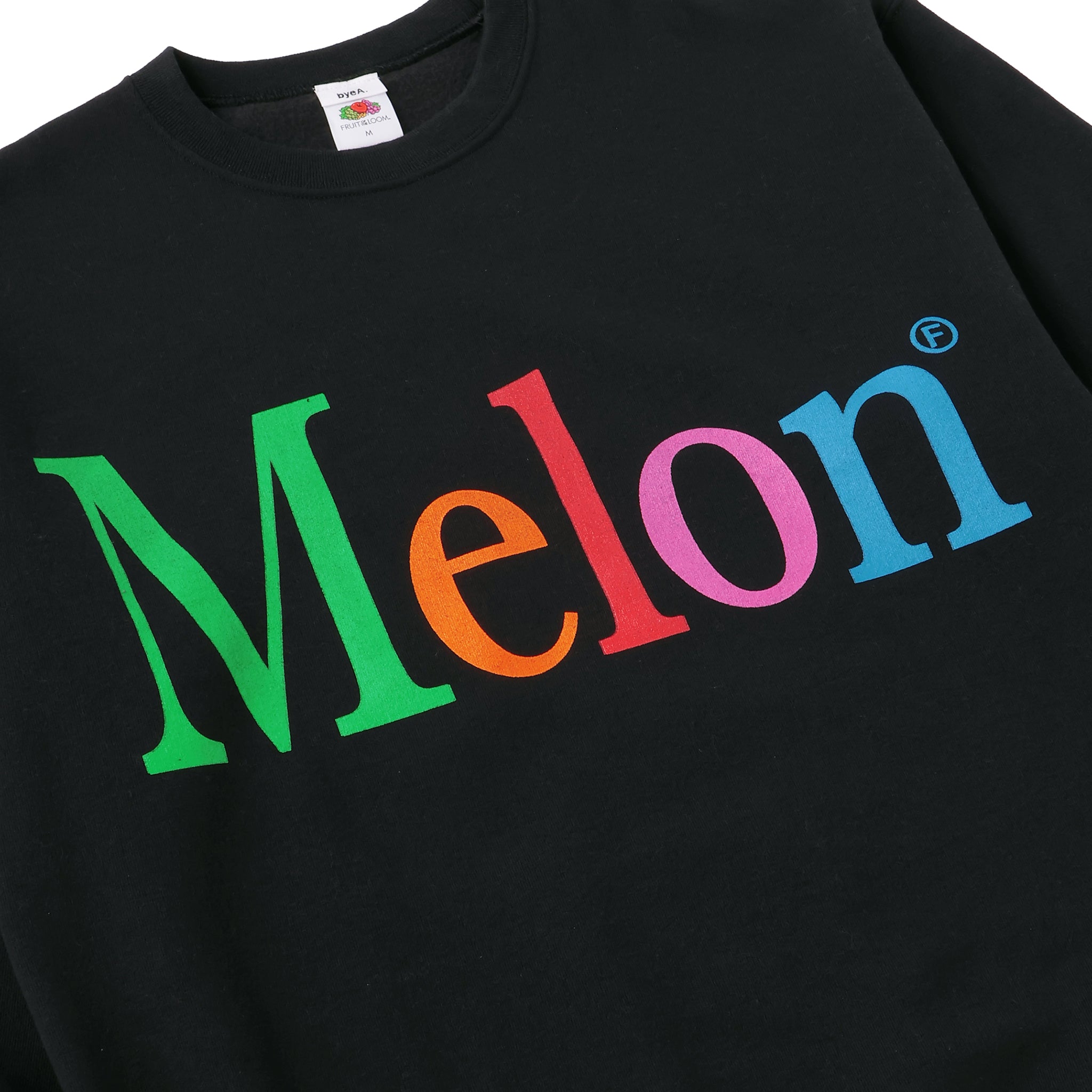 NOT APPLE SWEAT Melon BLACK - Fruit of the Loom Edition (ノットアップルスウェットメロンブラックフルーツオブザルームエディション)|byeA.(バイエー)OFFICIAL ONLINE STORE