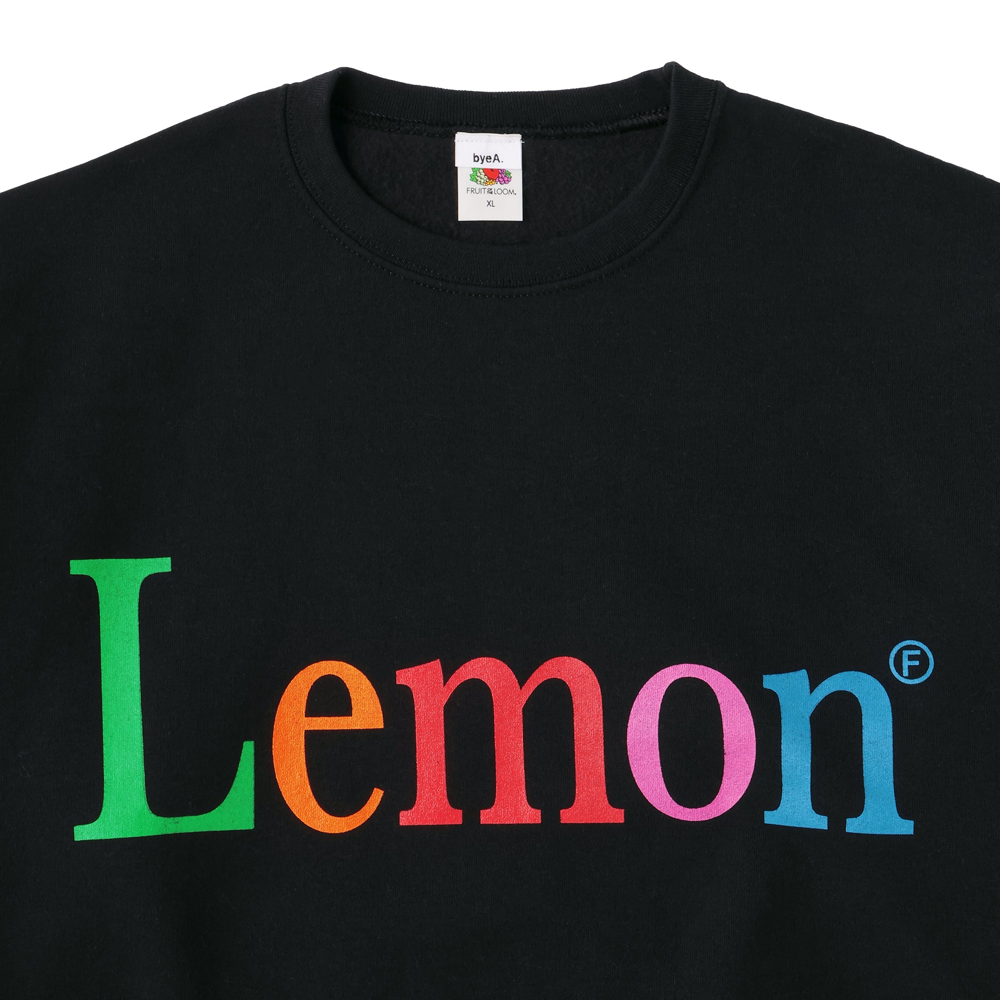 NOT APPLE SWEAT Lemon BLACK - Fruit of the Loom Edition（ノットアップルスウェットレモンフルーツオブザルームエディション）｜byeA.（バイエー）OFFICIAL ONLINE STORE