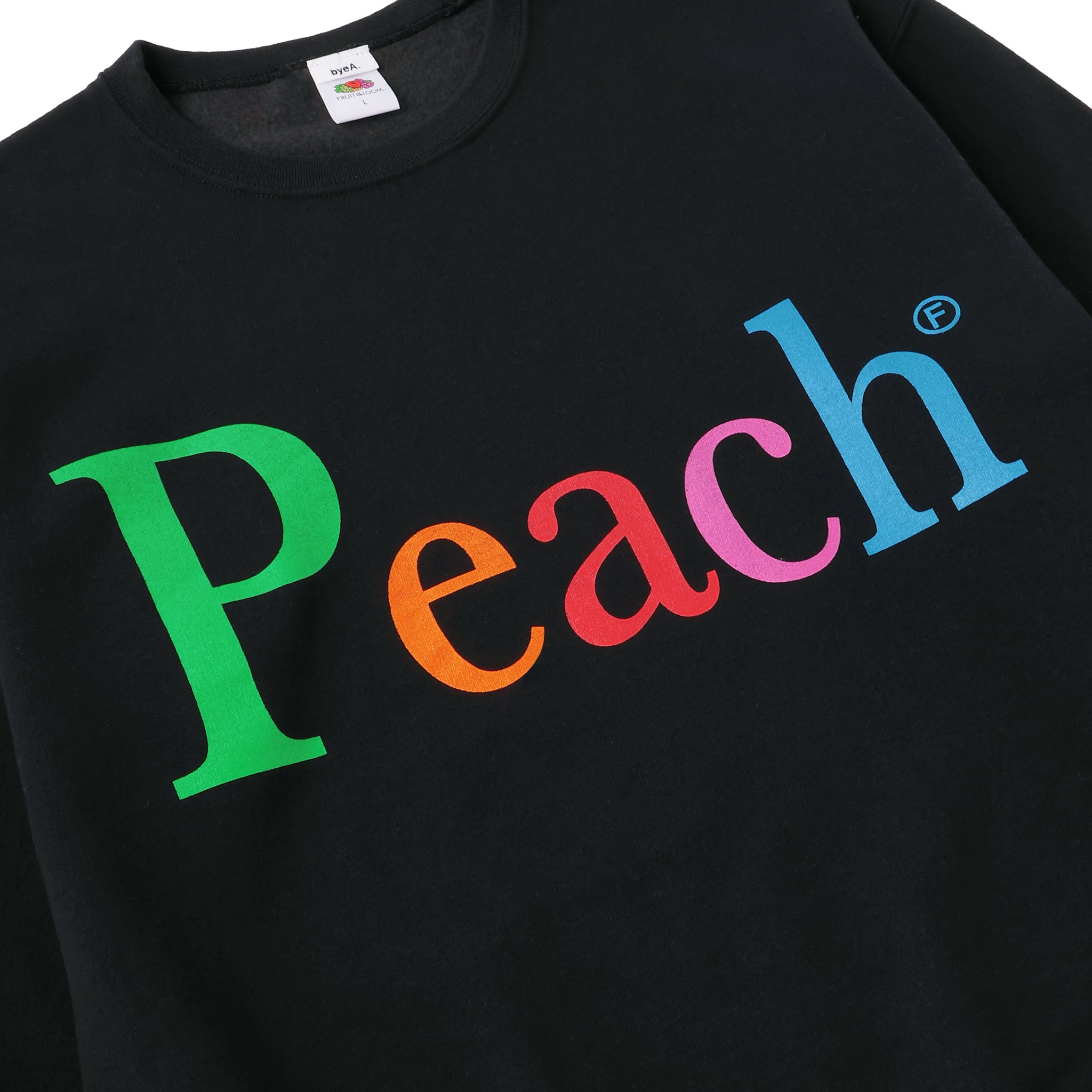 NOT APPLE SWEAT Peach BLACK - Fruit of the Loom Edition （ノット