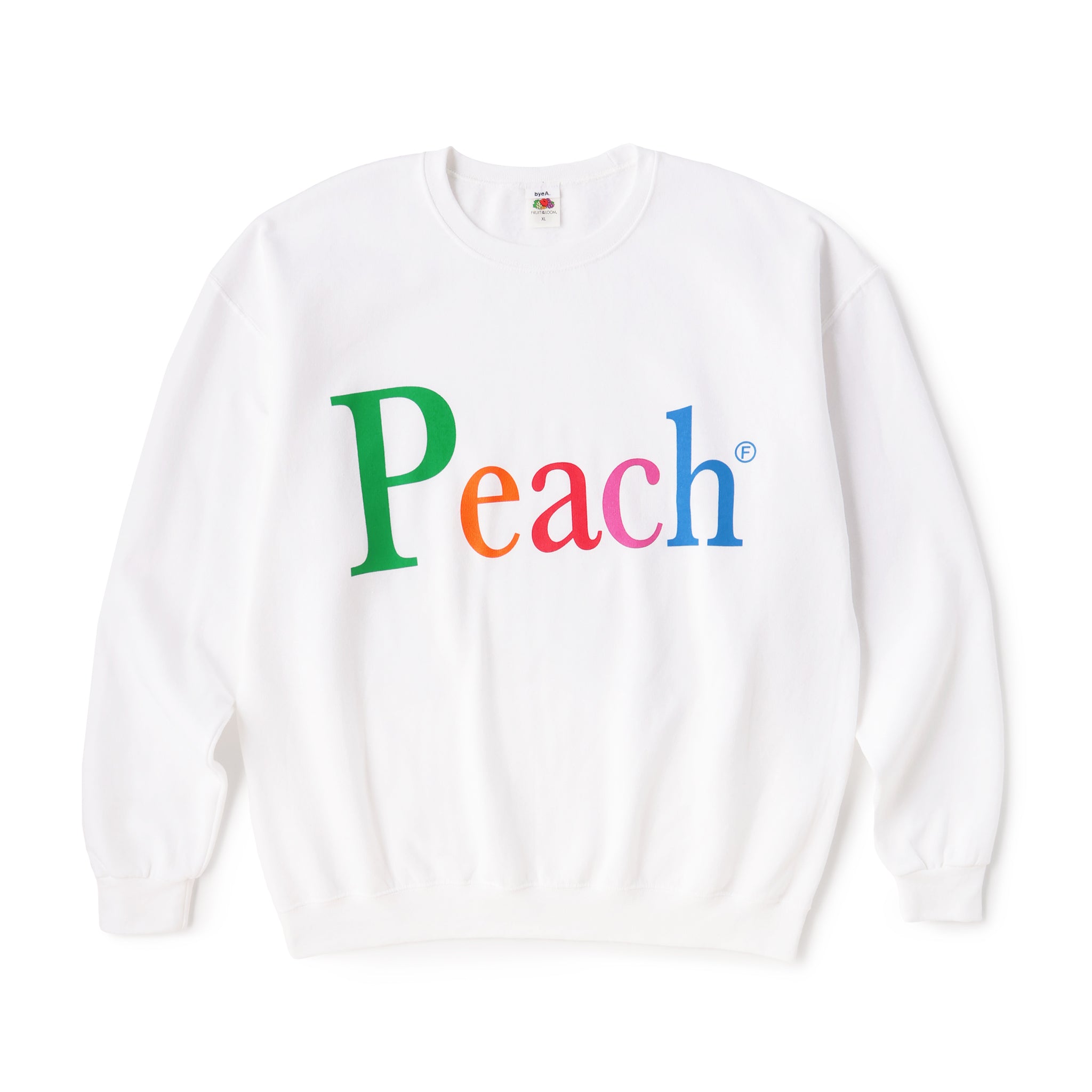 NOT APPLE SWEAT Peach WHITE - Fruit of the Loom Edition （ノットアップルスウェットピーチホワイトフルーツオブザルームエディション）｜byeA.（バイエー）OFFICIAL ONLINE STORE