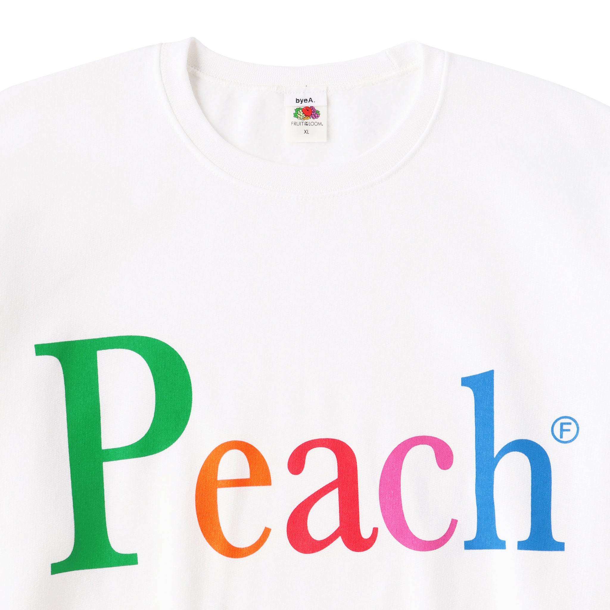 NOT APPLE SWEAT Peach WHITE - Fruit of the Loom Edition （ノットアップルスウェットピーチホワイトフルーツオブザルームエディション）｜byeA.（バイエー）OFFICIAL ONLINE STORE